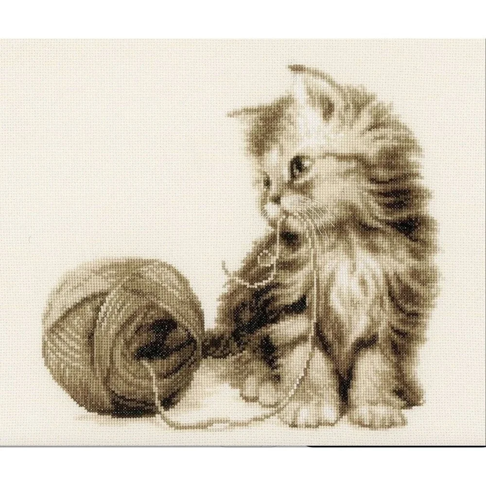 Vervaco Kitten Cross Stitch Kit 0162378 Counted Cross Stitch Kit Cat